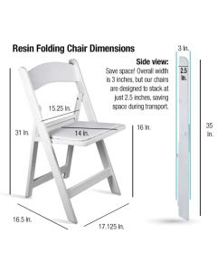 Resin Folding Chairs-white
